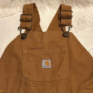 Carhartt Toddler Canvas Bib Overall Flannel Lined Size 3T
